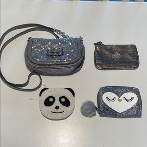 Elegant Silver Women's Crossbody Bag Set